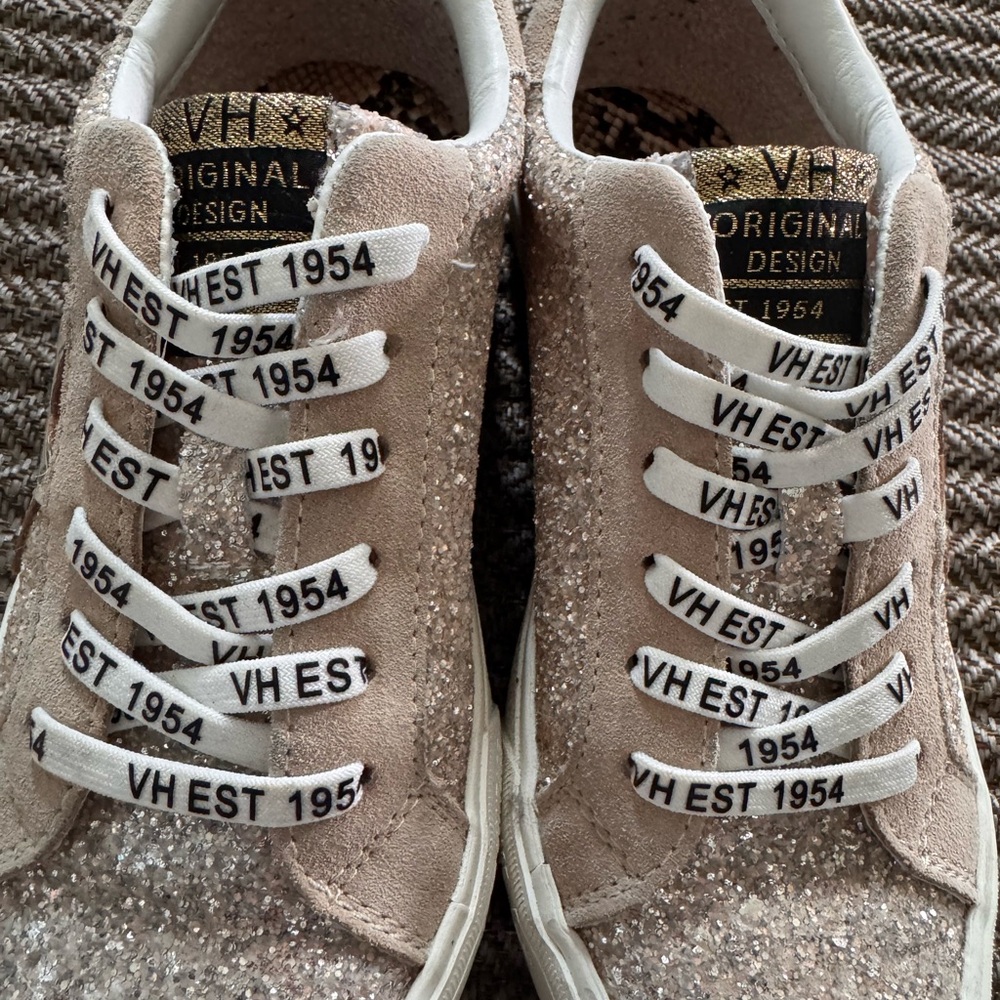 Vintage Havana Womens Glitter Star Sneaker in Beige - Picture 6 of 8